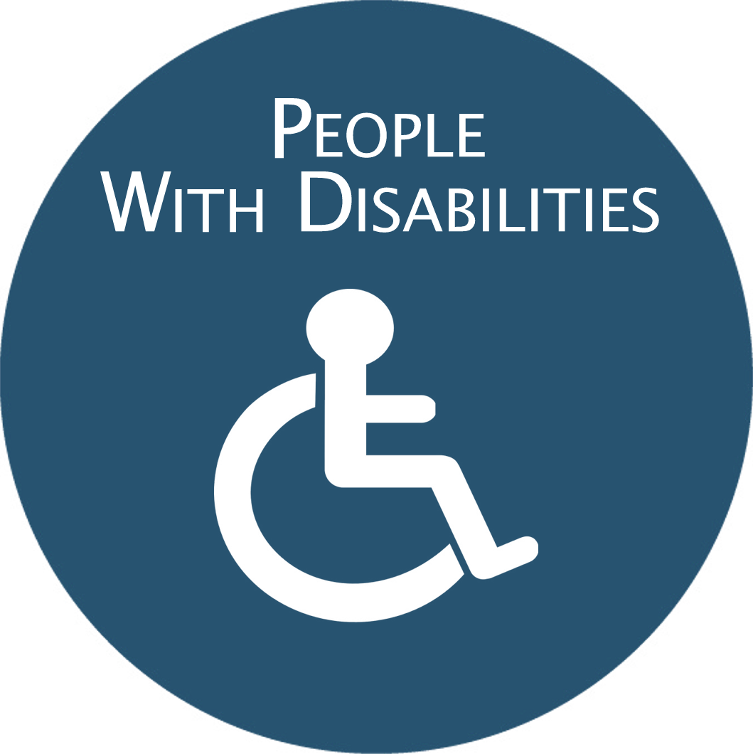People with disabilities blue dot